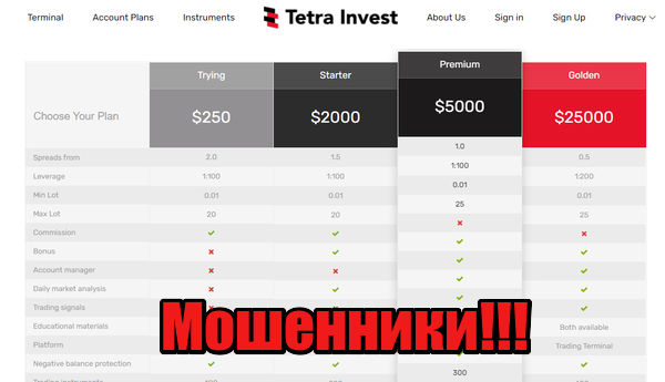 Tetra-Invest мошенники, жулики, лохотрон